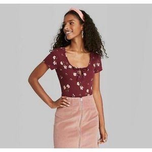 Wild Fable" Women's Floral Bodysuit L